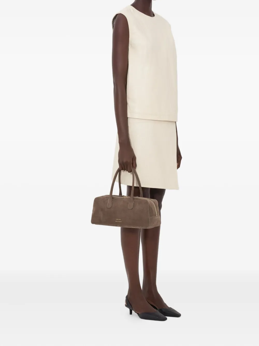 Loulou De Saison Fiza Ostrich-effect Zip Top In White