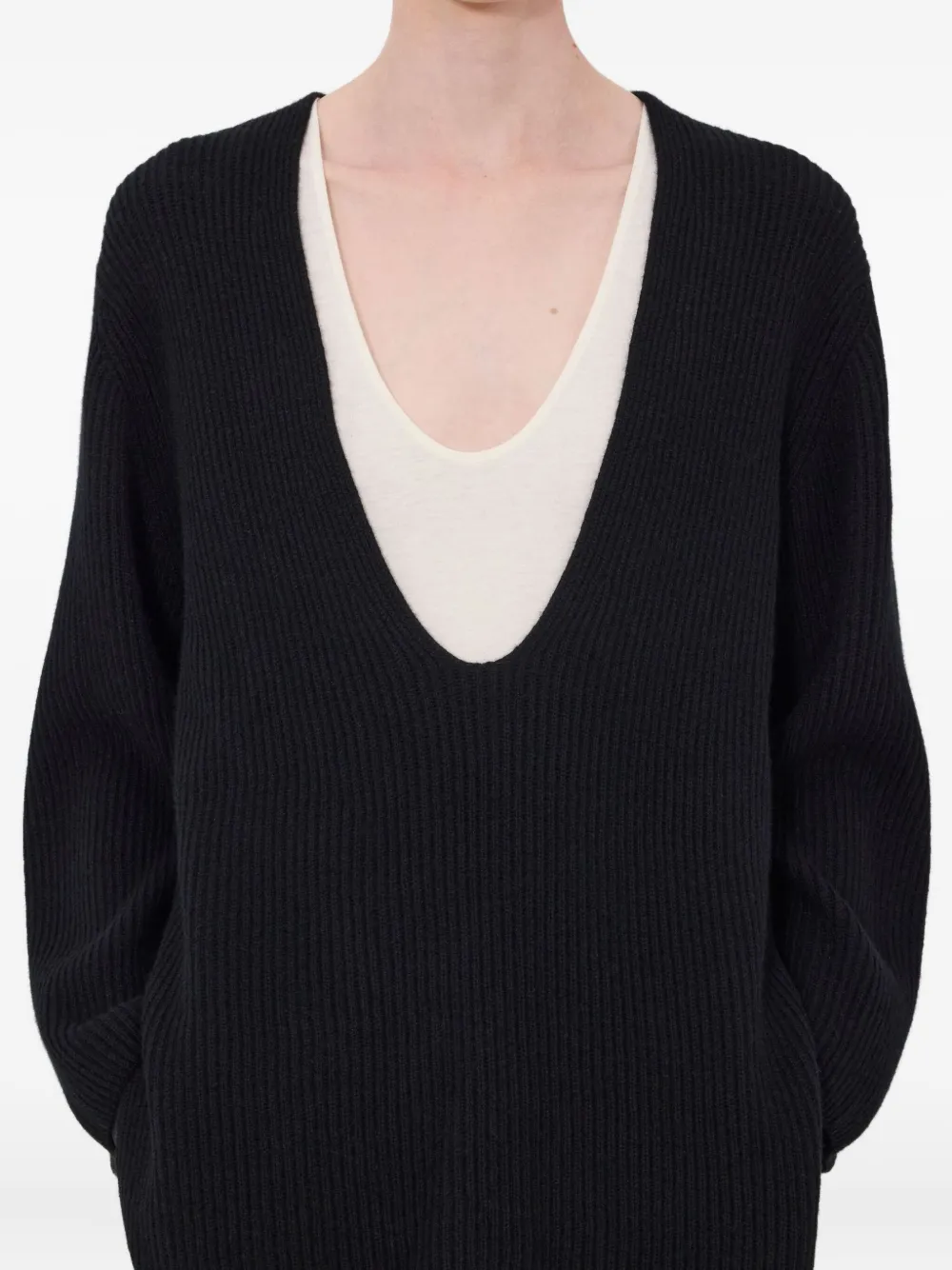 Gabe Ribbed U Neck Sweater
