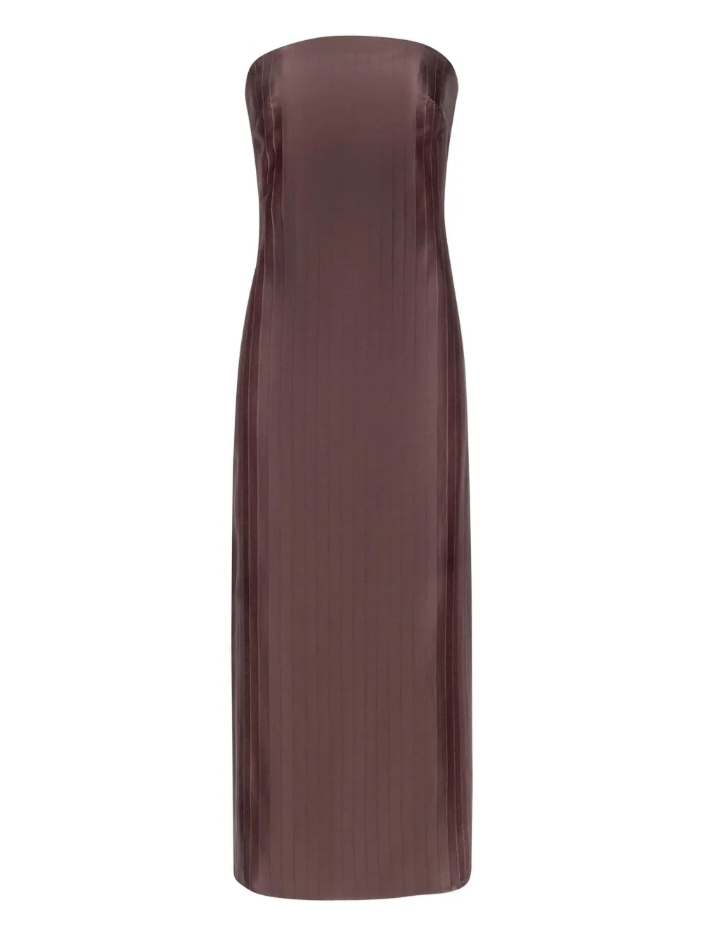 LouLou de Saison Giulia striped bustier midi dress - Brown