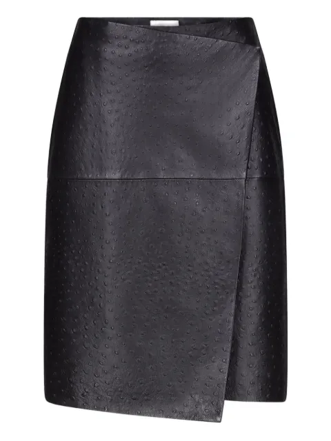 LouLou de Saison Gora ostrich-effect wrap midi skirt