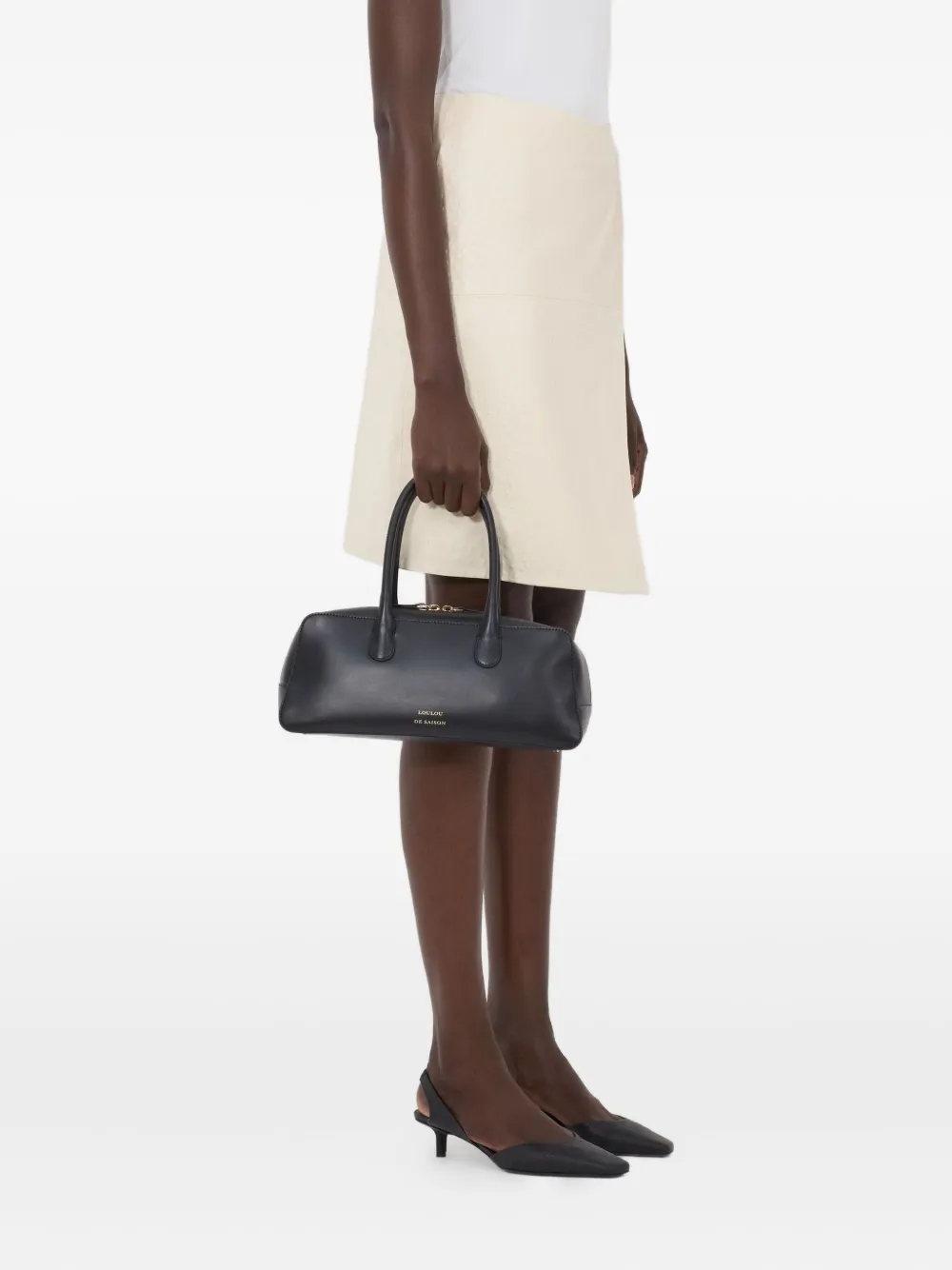 Loulou De Saison Gora Asymmetric Wrap Midi Skirt In White