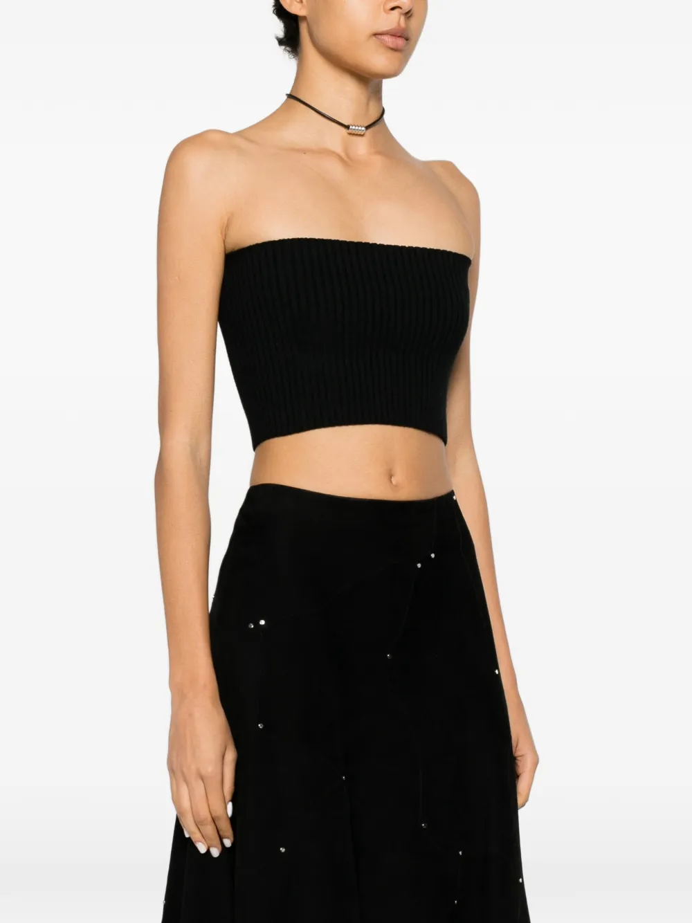 Chloé Ribgebreide bandeau top Zwart