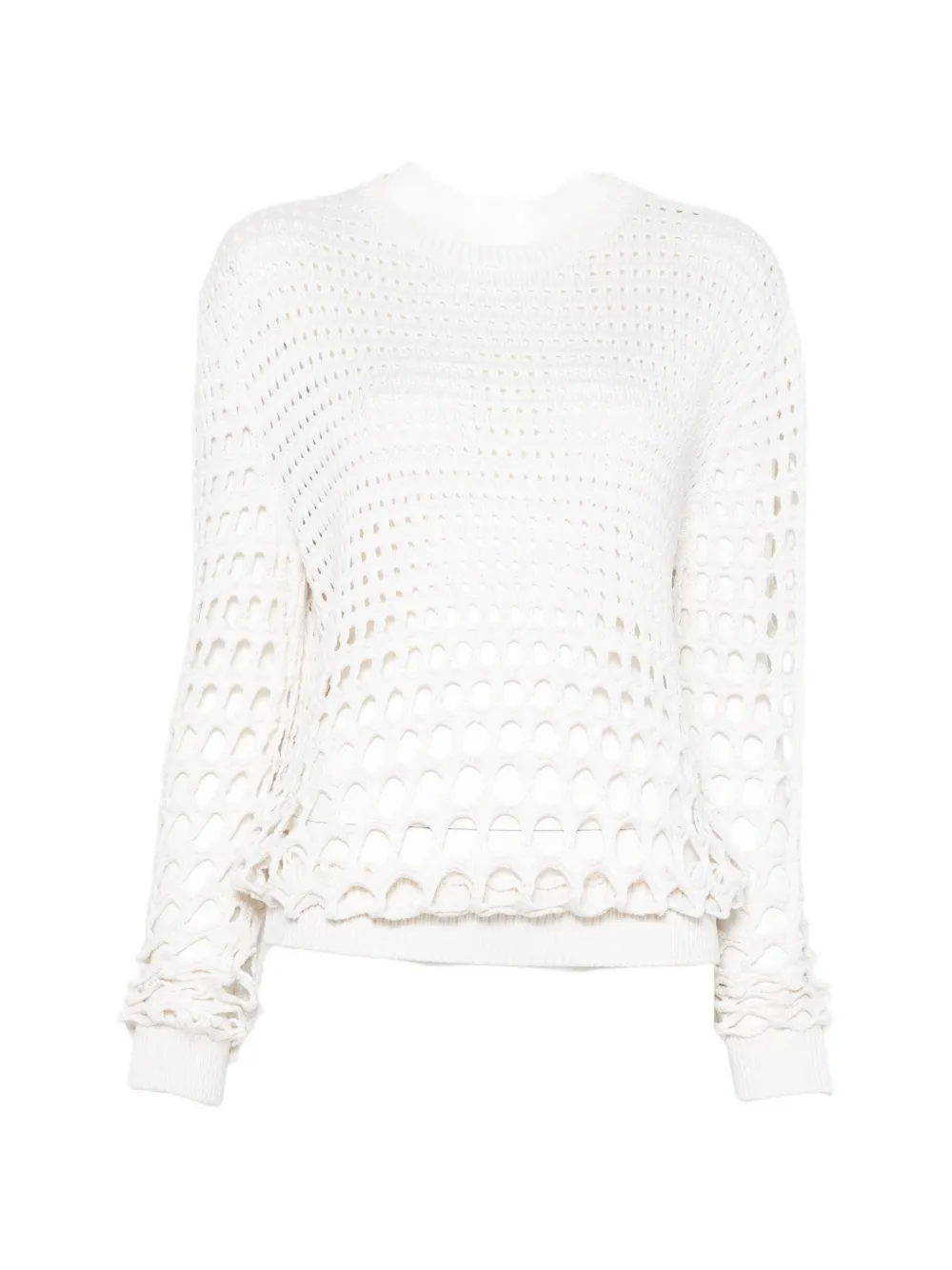 Chloé Open-knit Sweater In White