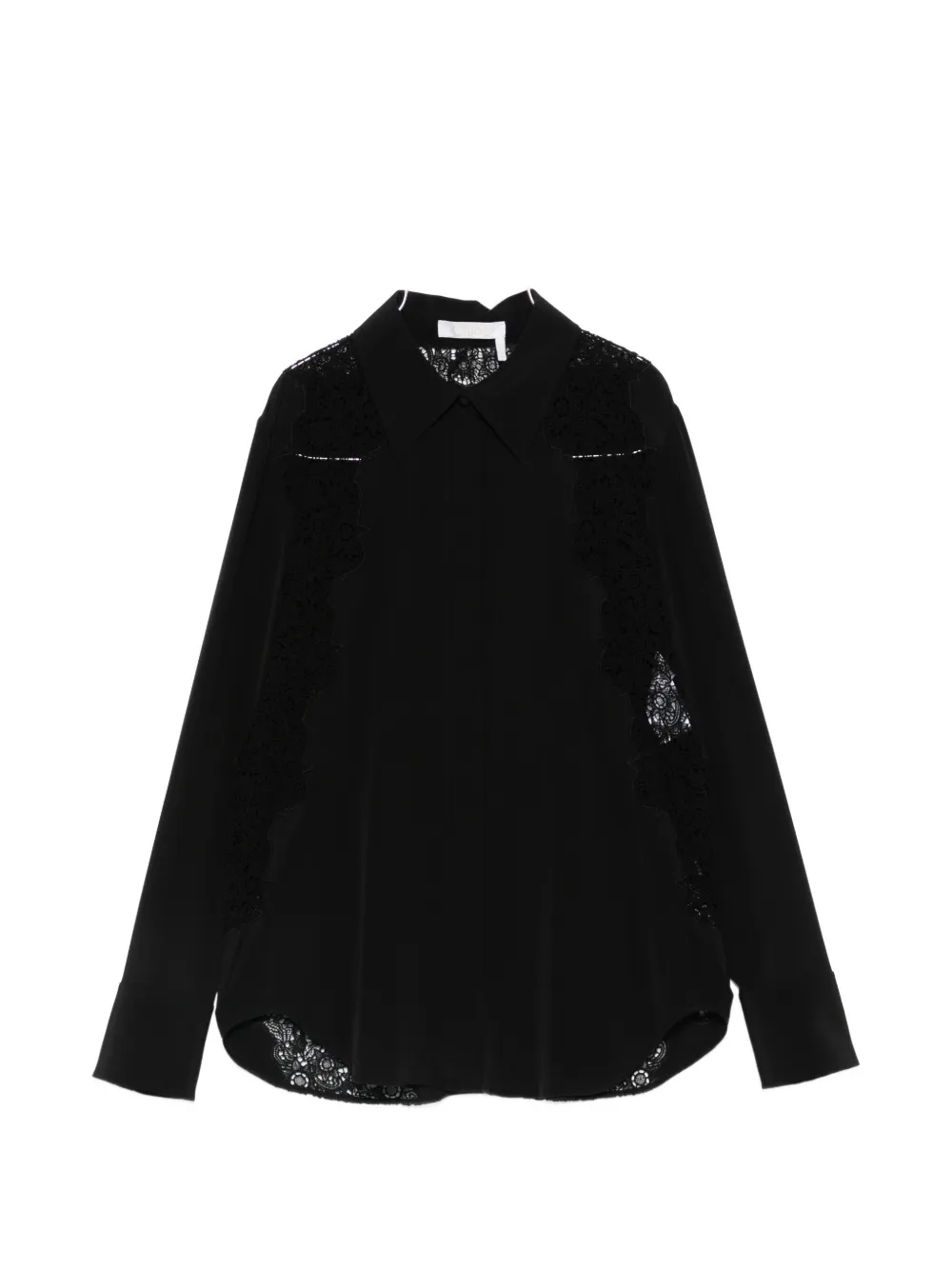 Chloé lace-panelled shirt - Schwarz