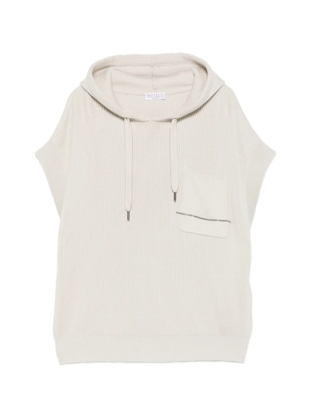 Brunello Cucinelli ribbed-knit hoodie - Nude