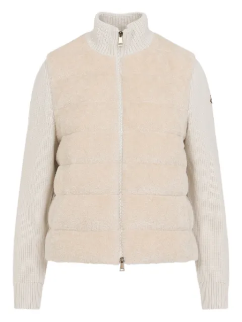 Moncler padded teddy wool zip-up cardigan