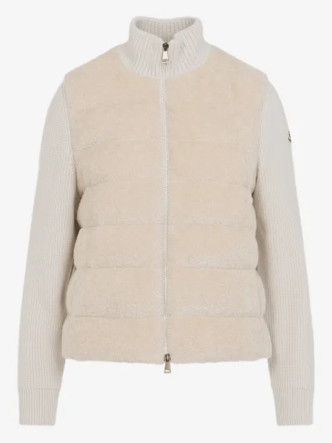 Moncler quilted ribbed-knit cardigan