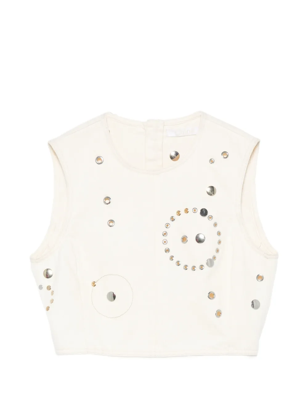 Chloé stud-embellished crop top - Toni neutri