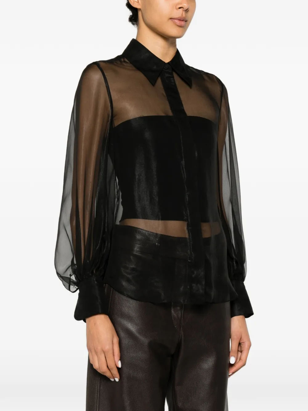 Chloé Blouse met pofmouwen Zwart