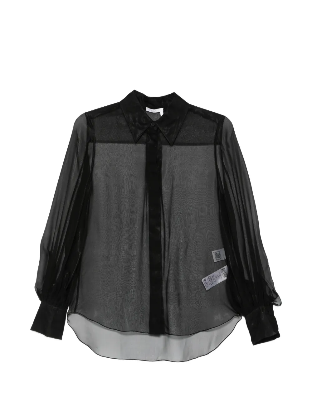 Chloé sheer puff-sleeve blouse - Nero