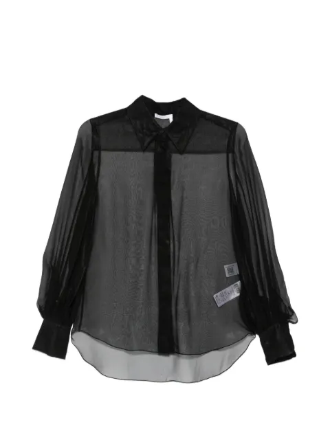 Chloé blouse transparente à manches bouffantes