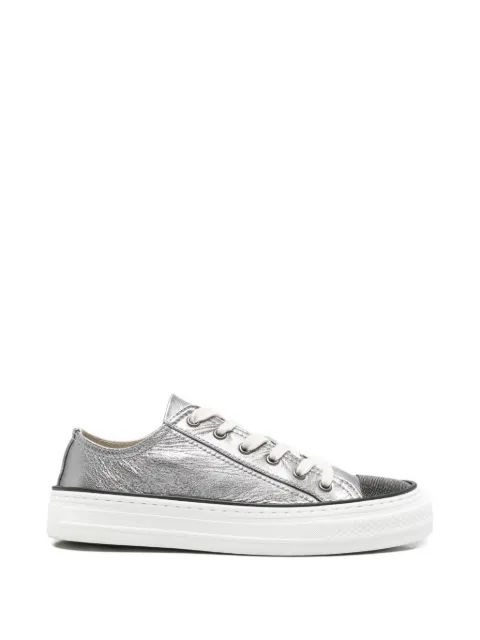 Brunello Cucinelli metallic lace-up sneakers