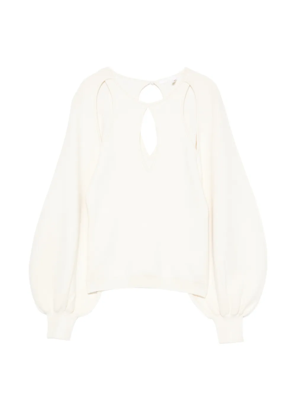 Chloé cut-out puff-sleeve sweater - Toni neutri