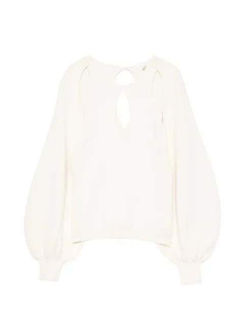 Chloé cut-out puff-sleeve sweater