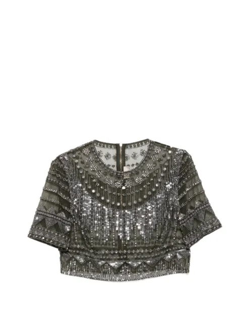 Elie Saab sequin-embellished beaded top