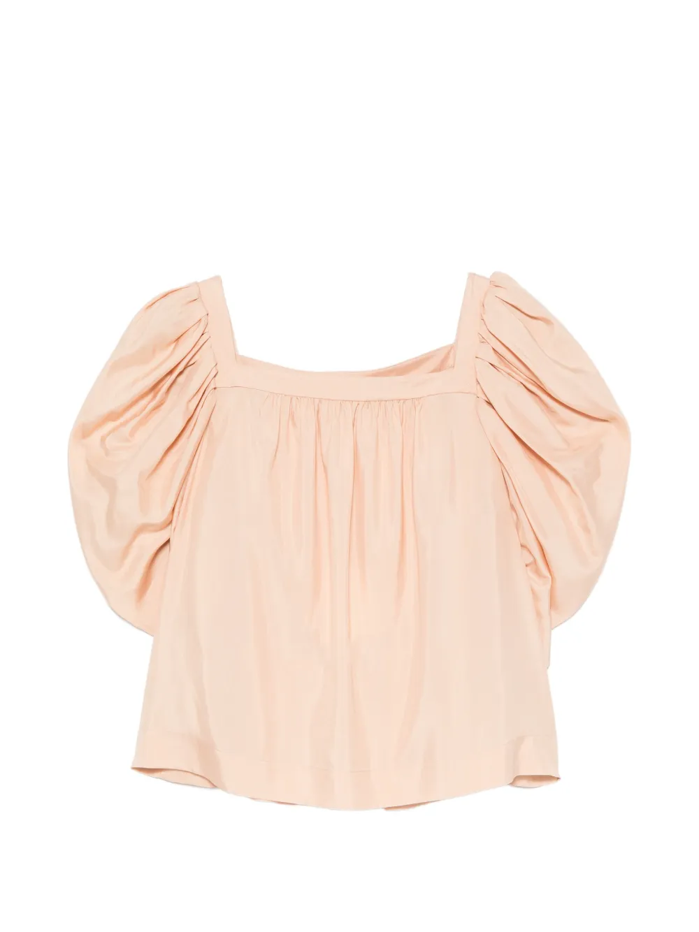 Chloé puff-sleeve gathered blouse - Rosa
