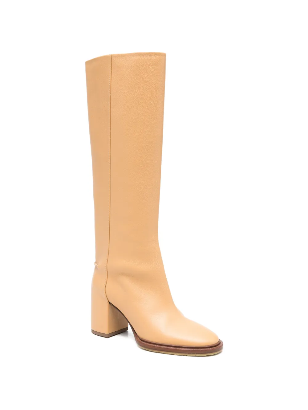 Chloé grained leather boots Beige