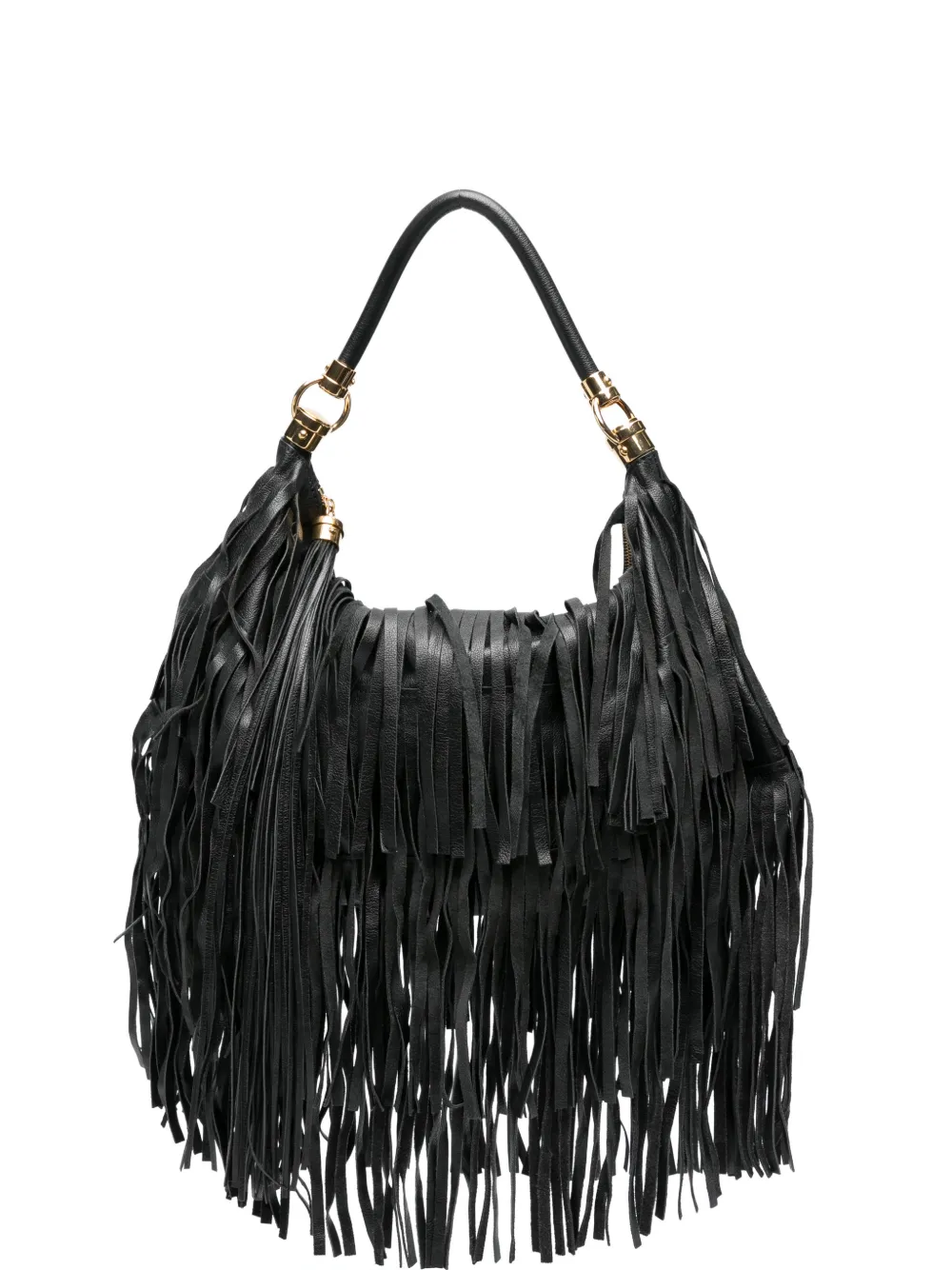 Chloé fringe-detailed leather shoulder bag - Nero