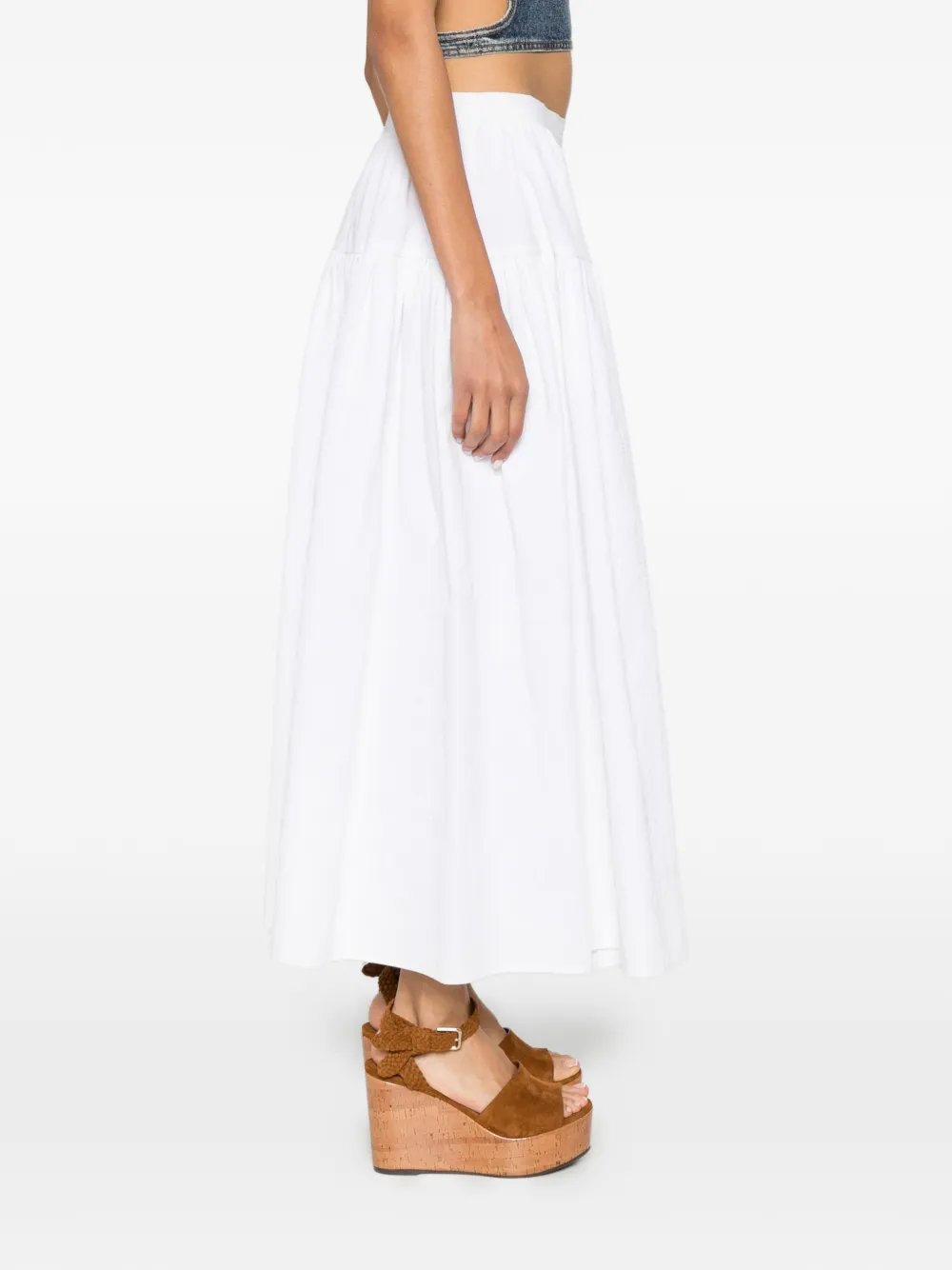 Chloé Gesmockte flared midi-rok Wit