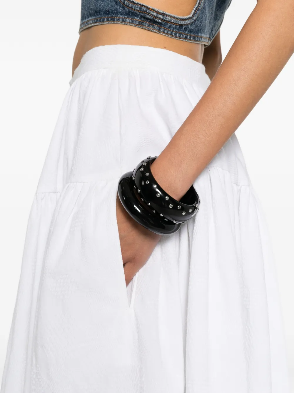 Chloé Gesmockte flared midi-rok Wit