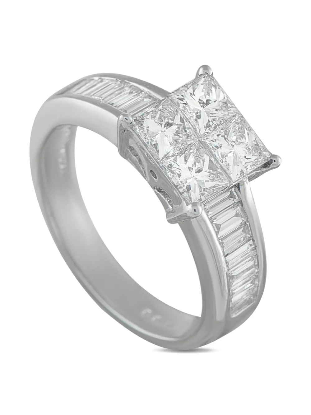 LB Exclusive platinum princess-cut diamond ring - シルバートーン LB Exclusive platinum princess-cut diamond ring - シルバートーン