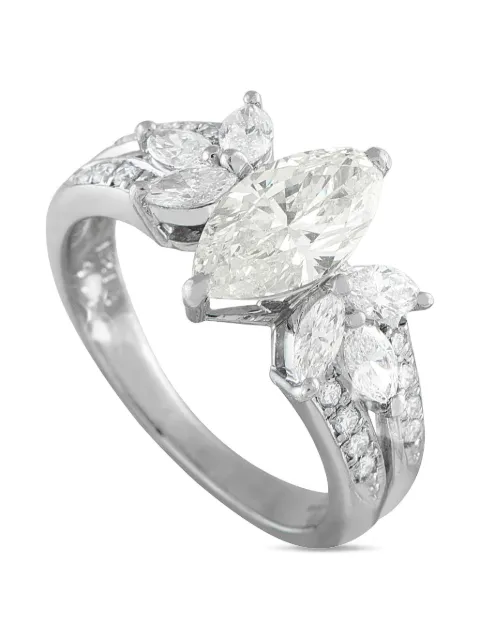 LB Exclusive platinum marquise-cut diamond ring