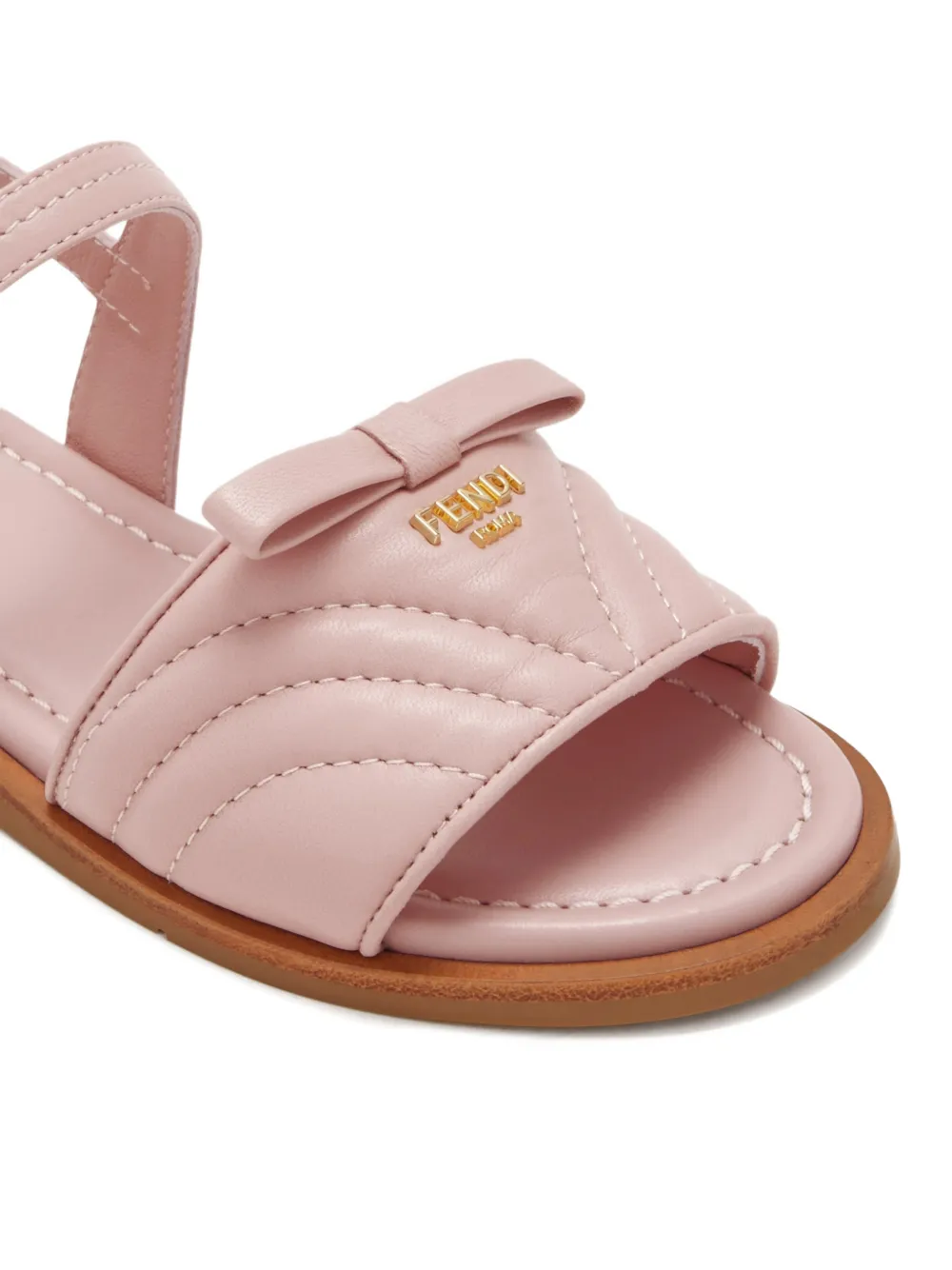 Fendi Kids Gewatteerde sandalen met strik Roze