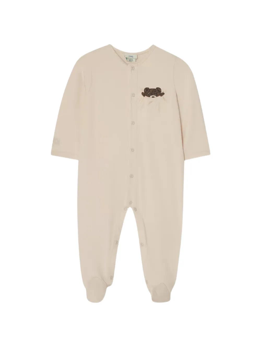 Fendi Kids buttoned bear pajama - Toni neutri