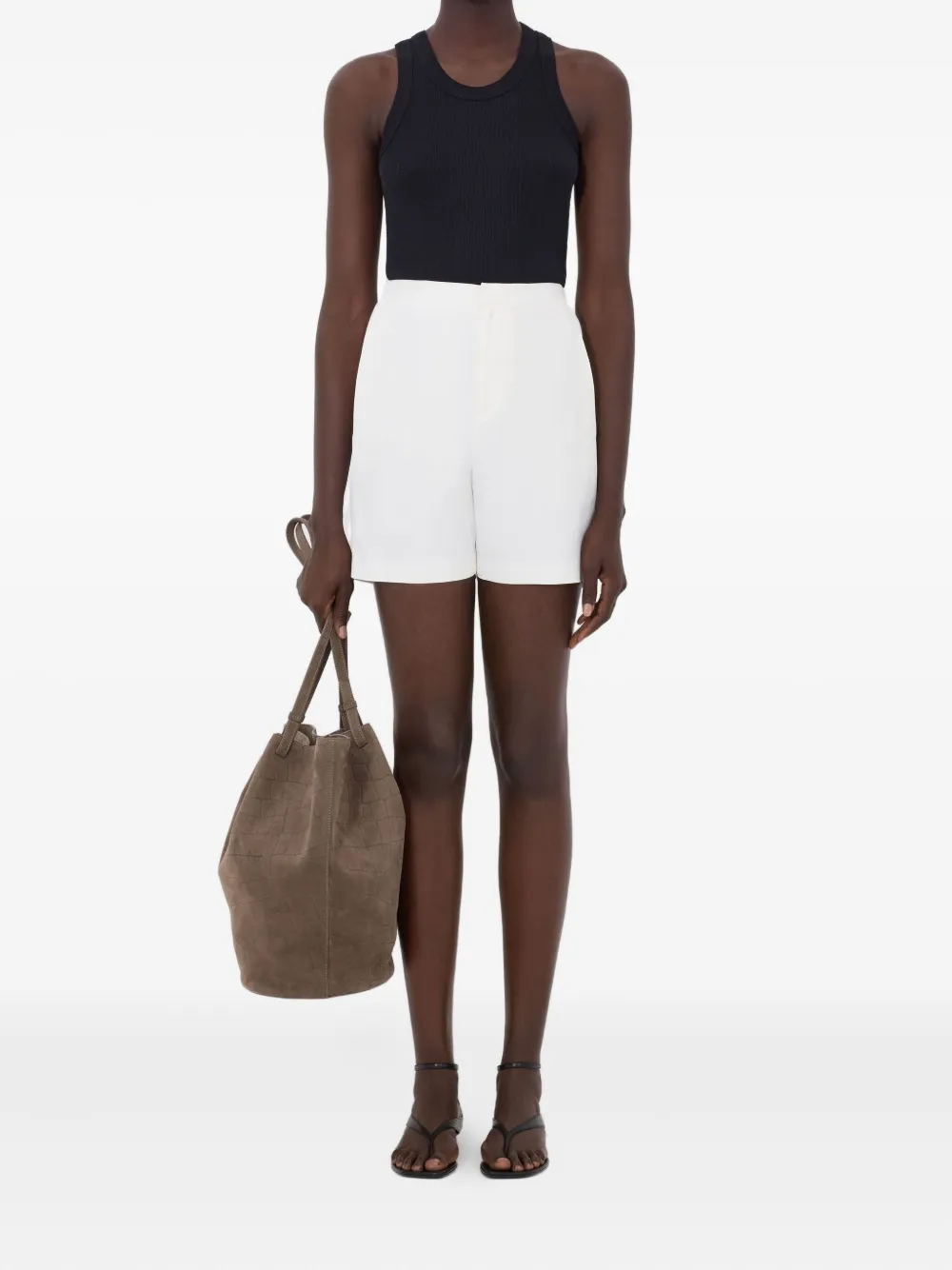  Loulou De Saison Ivan Elasticated Shorts - Neutrals 