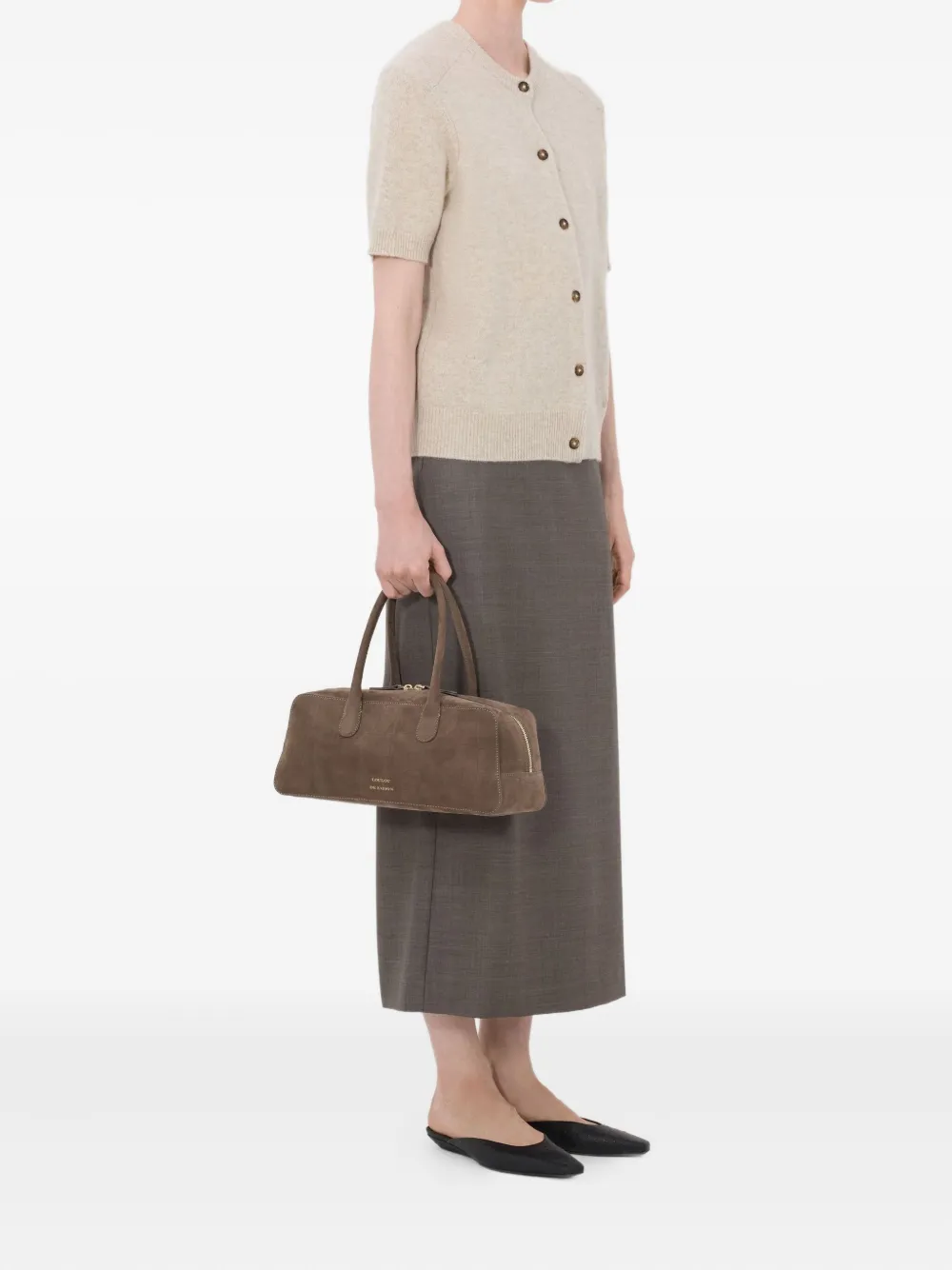  Loulou De Saison Jodi Short-sleeve Buttoned Cardigan - Neutrals 