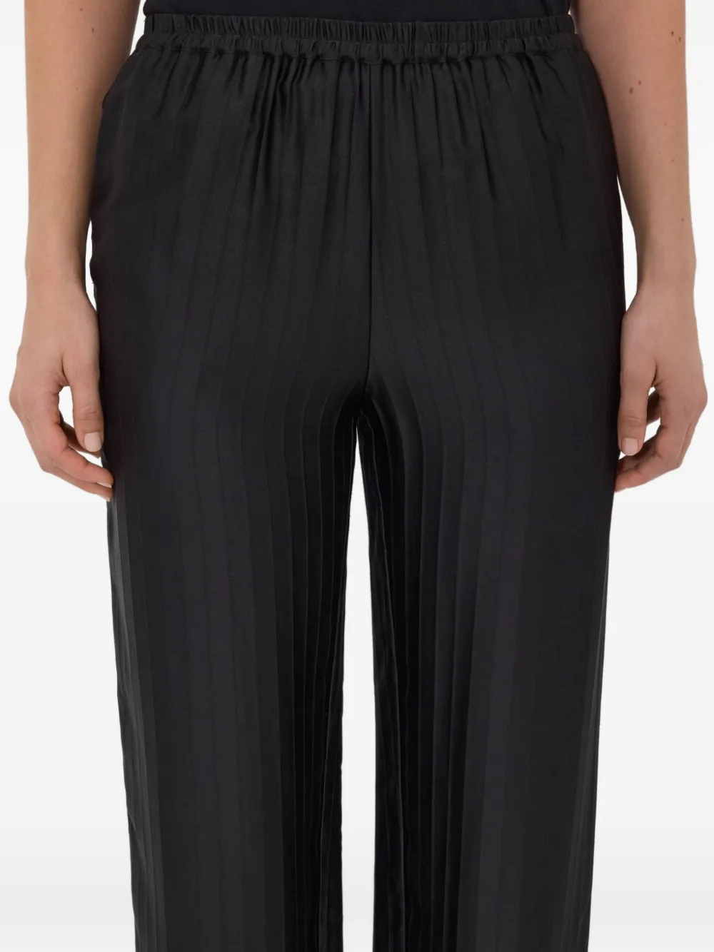 LouLou de Saison Kadala gestreepte elastische broek Zwart