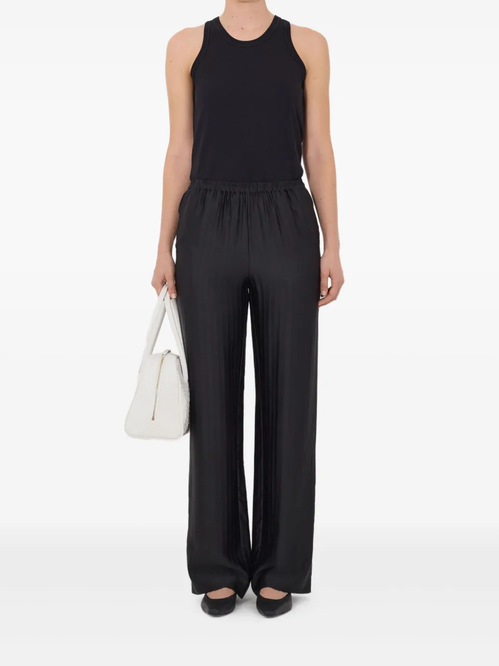 LouLou de Saison Kadala gestreepte elastische broek - Zwart