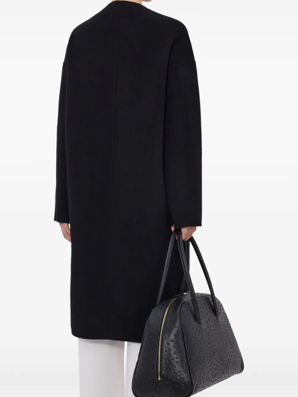 Loulou De Saison Kerry Collarless Coat In Black