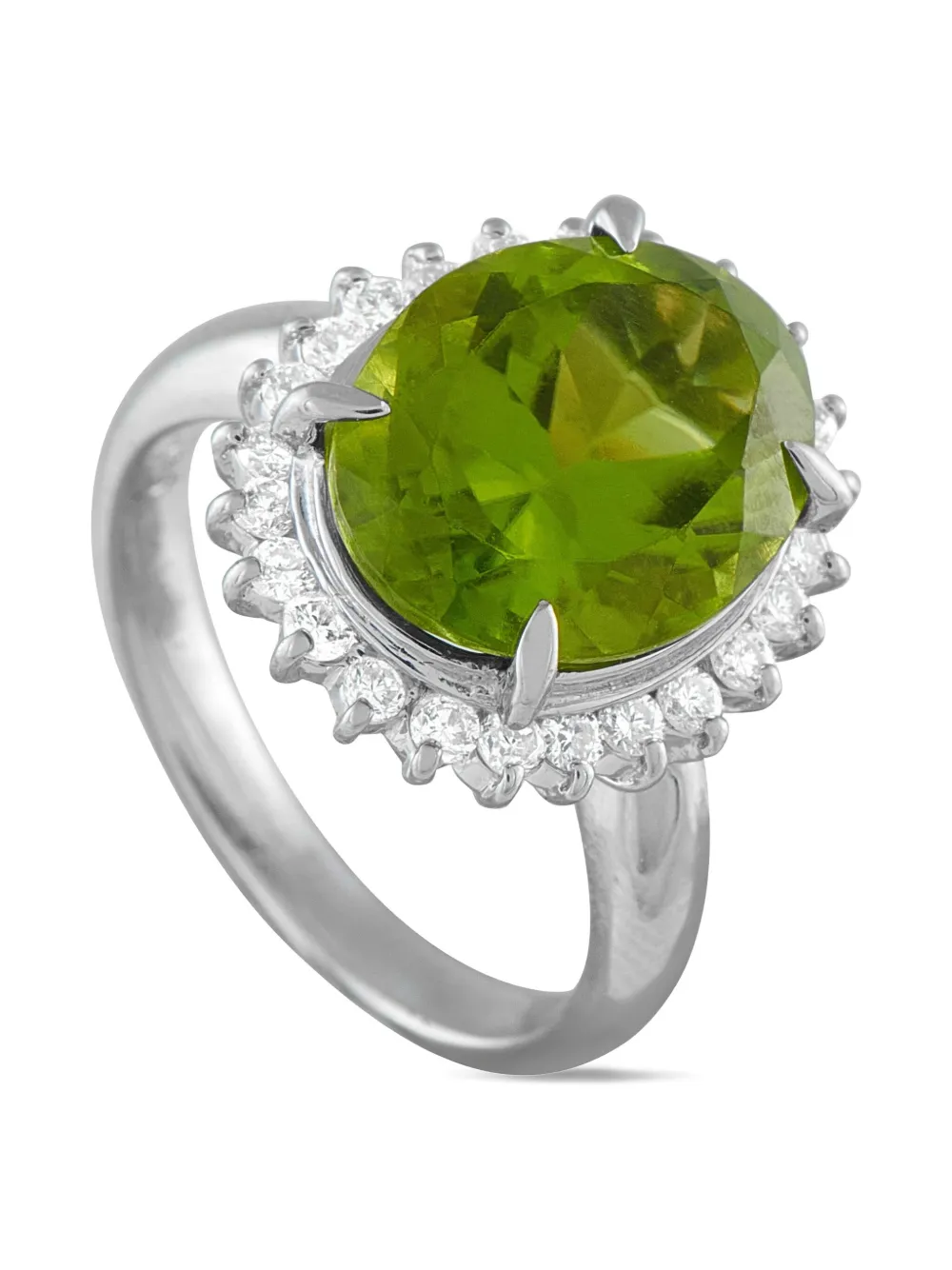 LB Exclusive platinum diamond and peridot ring - シルバートーン LB Exclusive platinum diamond and peridot ring - シルバートーン