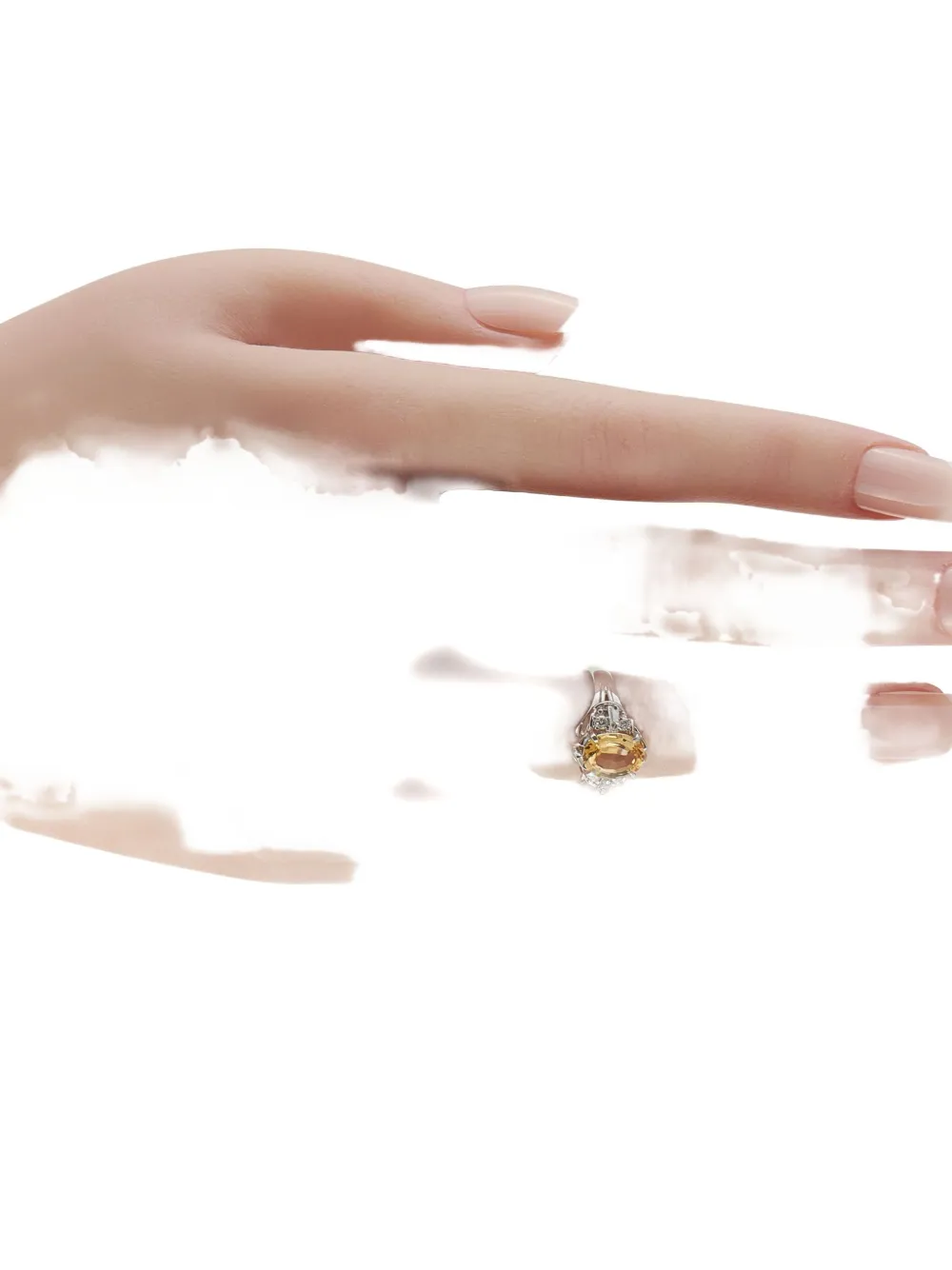 LB EXCLUSIVE Pre-owned Platinum 0.16ct Diamond And Imperial Topaz Ring Mf09-101625 In Silver