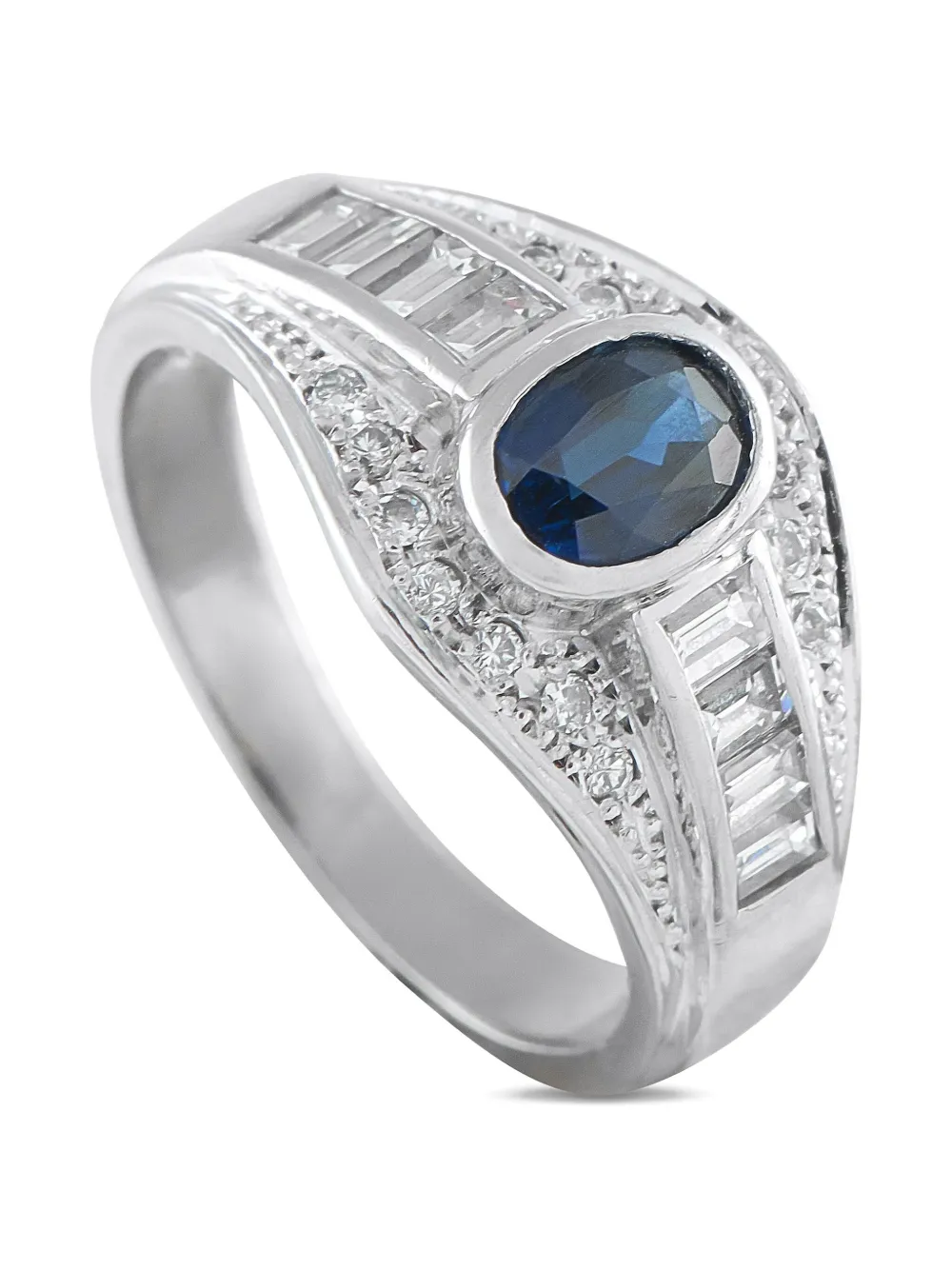 LB Exclusive Platinum diamond sapphire cocktail ring - シルバートーン LB Exclusive Platinum diamond sapphire cocktail ring - シルバートーン