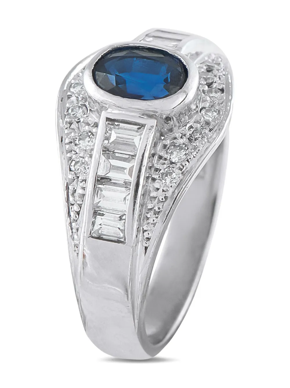 Platinum Diamond Sapphire Cocktail Ring