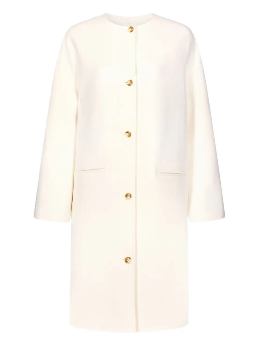 Loulou De Saison Kerry Collarless Coat In Neutral