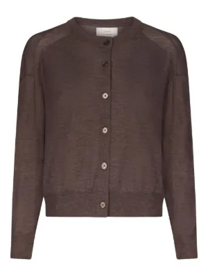 Cecilie Bahnsen Bessie Ruffled Cardigan | Brown | FARFETCH