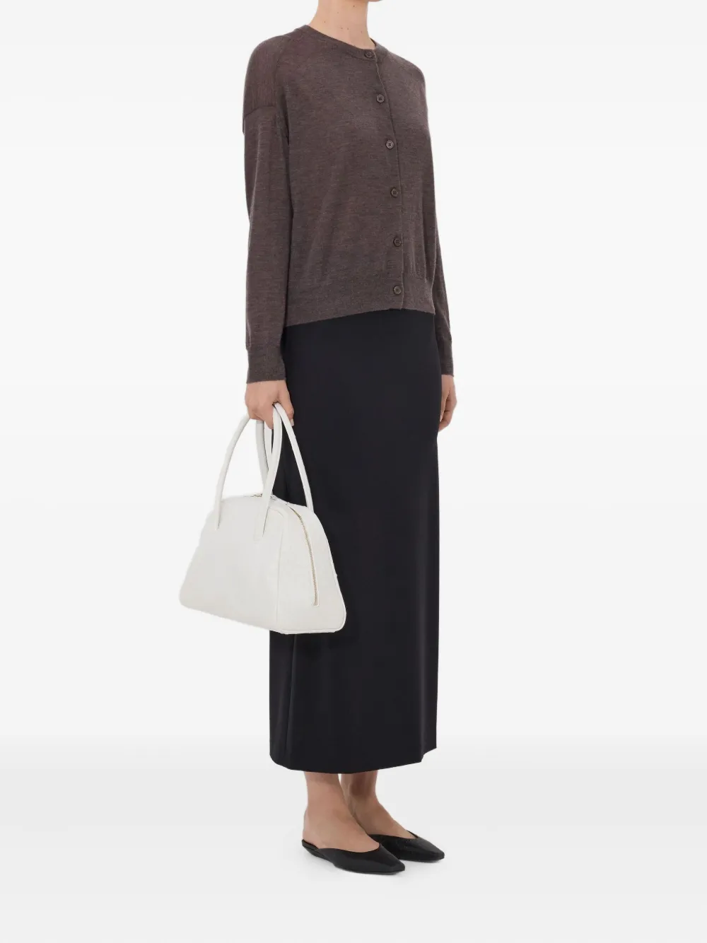  Loulou De Saison Kita Buttoned Ribbed Cardigan - Brown 