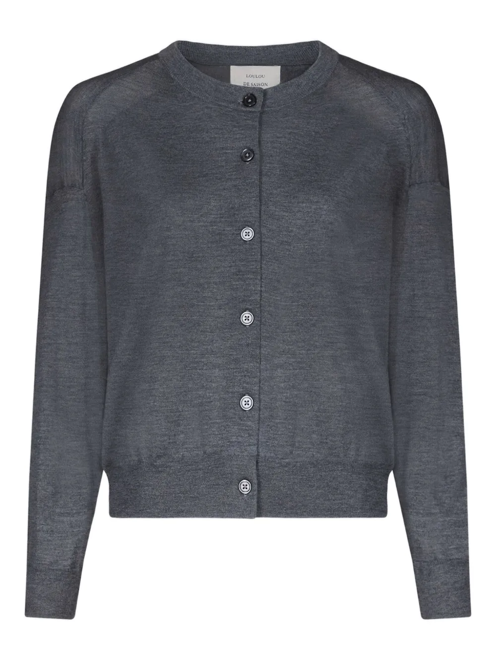 LouLou de Saison Kita buttoned crew-neck cardigan - Grey