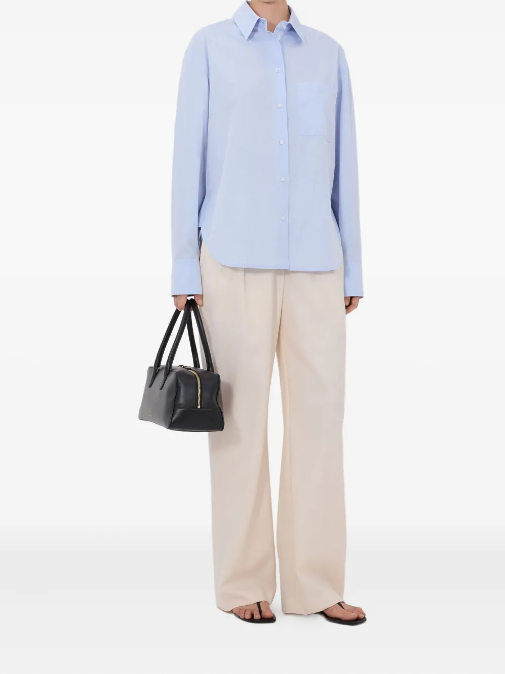 LouLou de Saison LEE blouse met opgestikte zak - Blauw