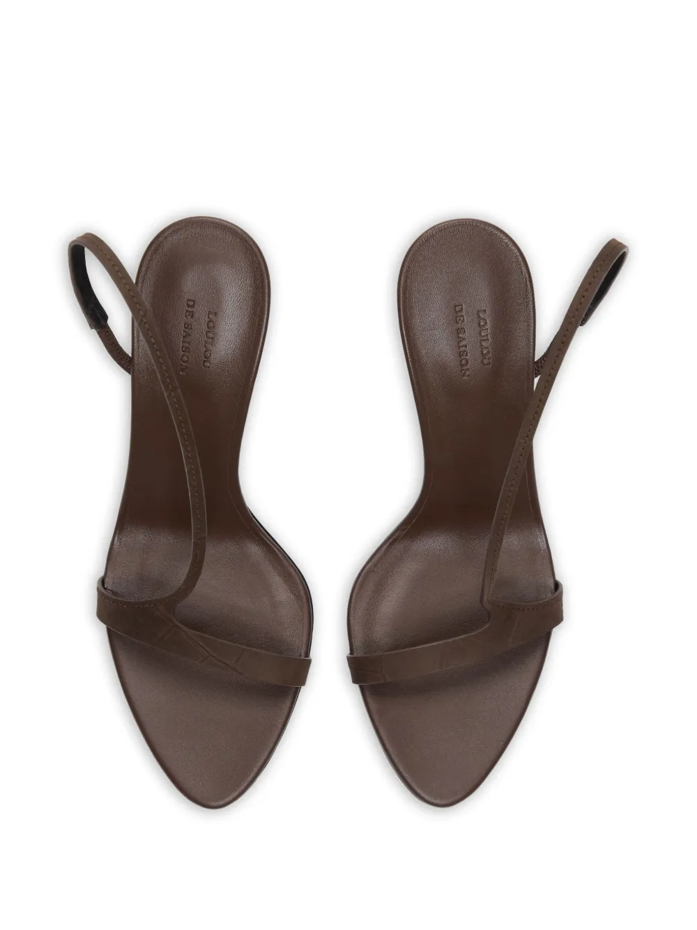  Loulou De Saison Lane Strap Heeled Sandals - Brown 
