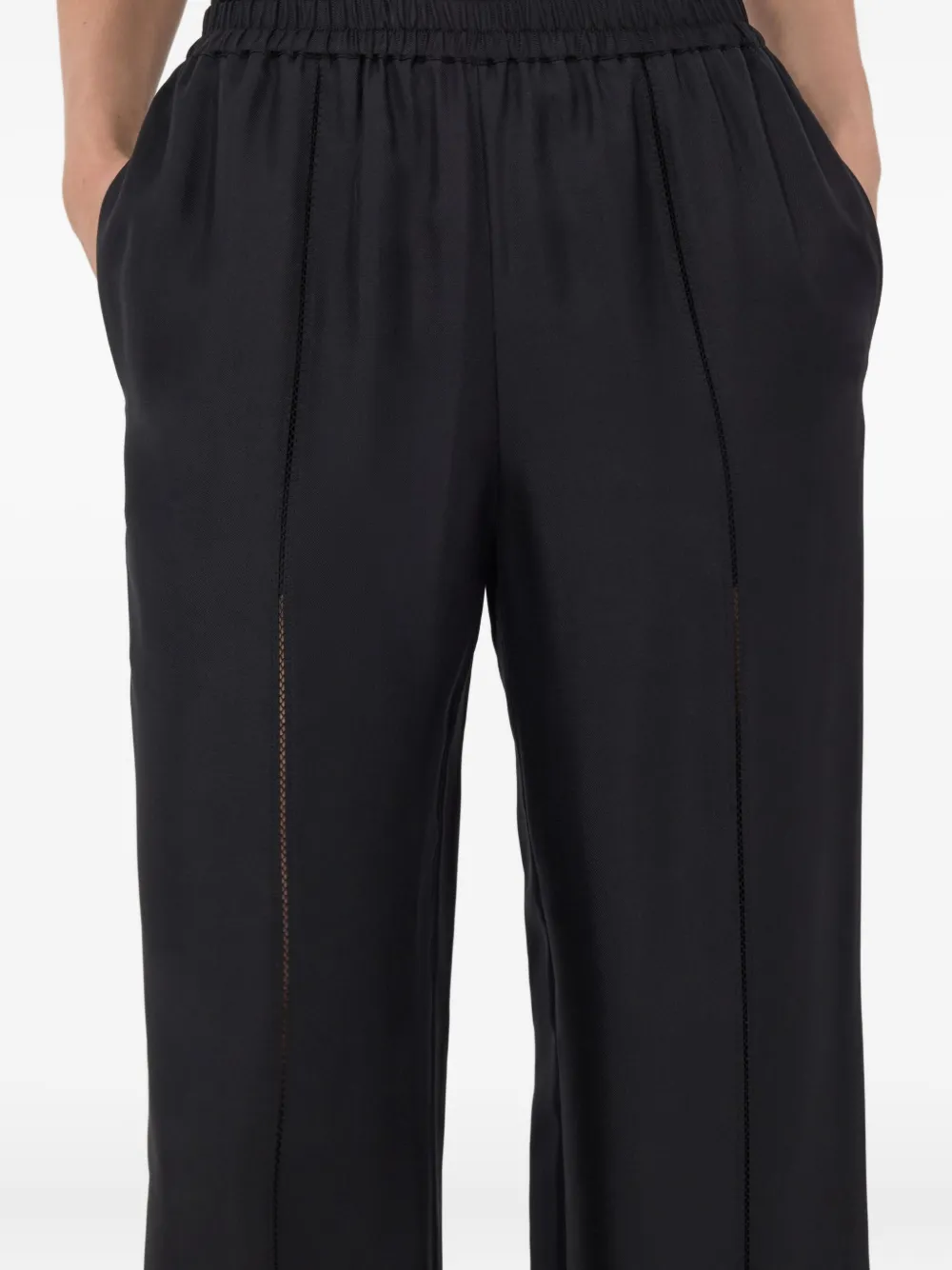 LouLou de Saison LARS broek met kanten stiksel Zwart