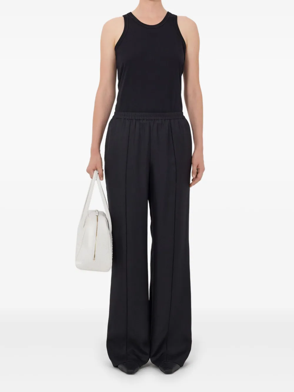 LouLou de Saison LARS broek met kanten stiksel - Zwart