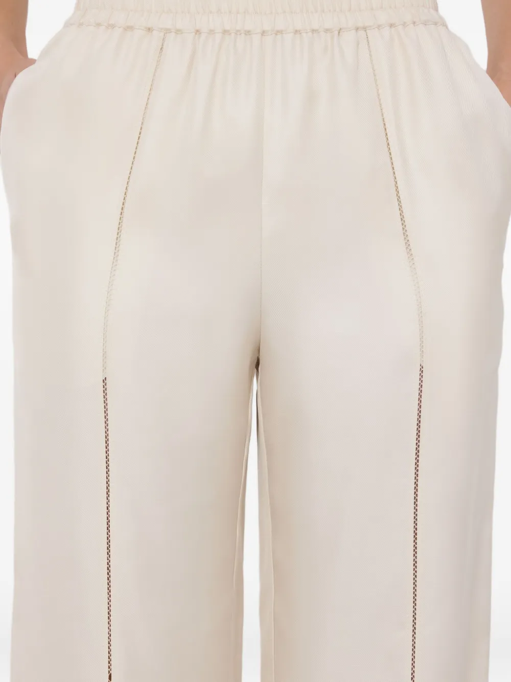 LouLou de Saison LARS broek met kanten stiksel Beige