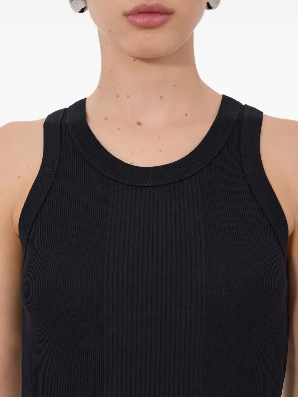 LouLou de Saison LIMBA tanktop met borduurwerk Zwart