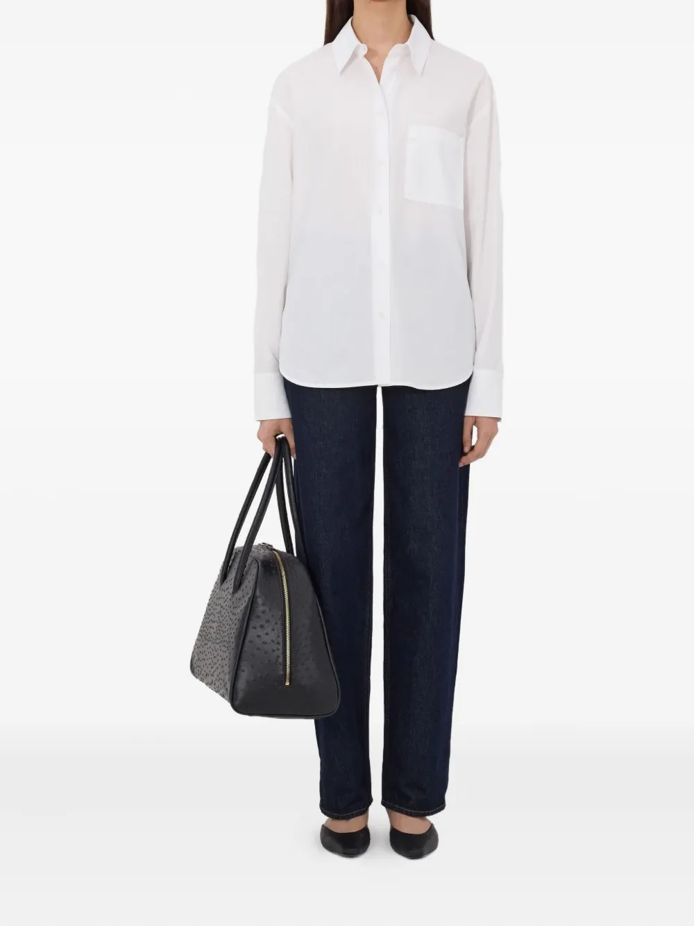 LouLou de Saison LEE blouse met opgestikte zak - Wit