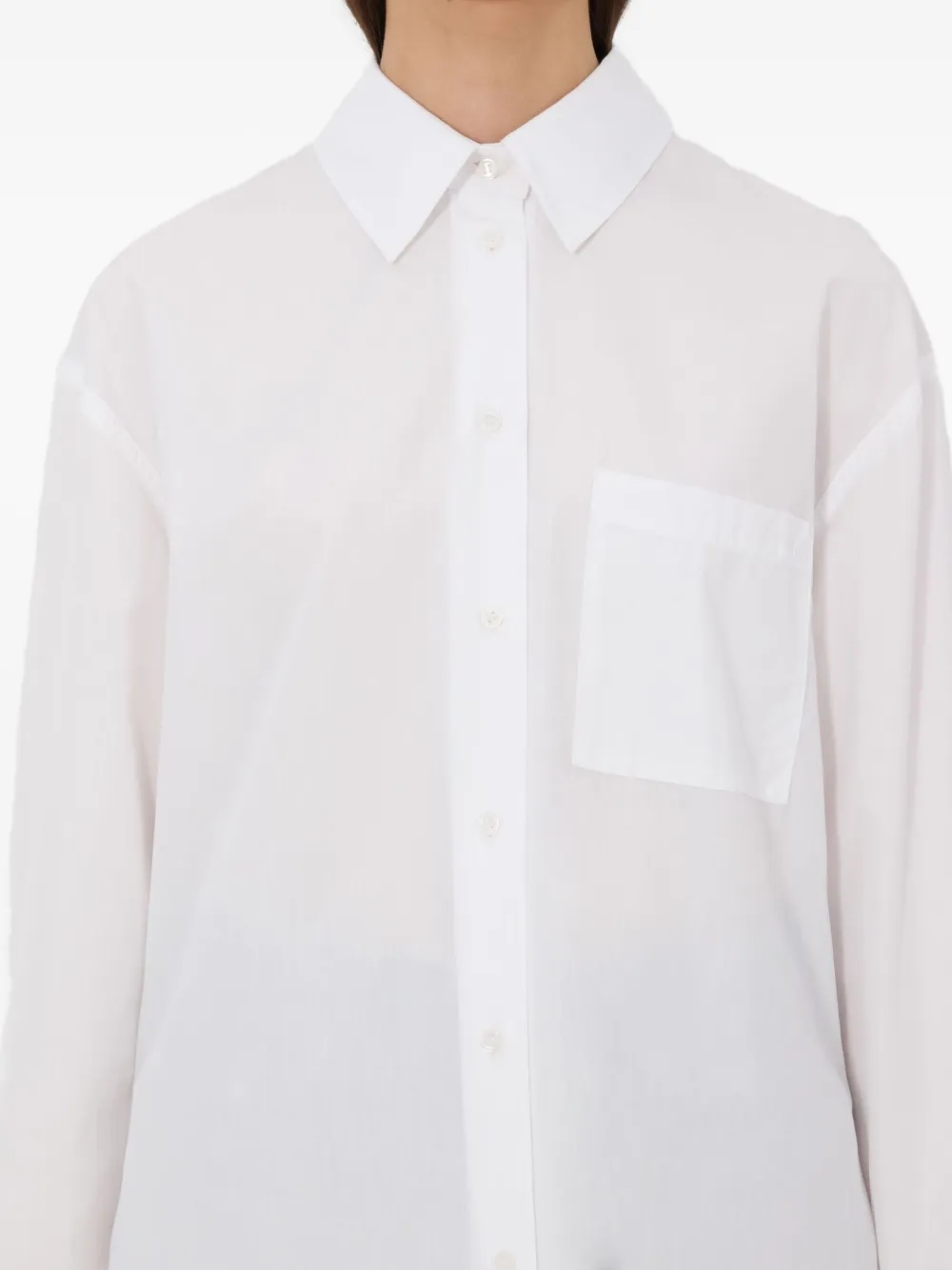 LouLou de Saison LEE blouse met opgestikte zak Wit