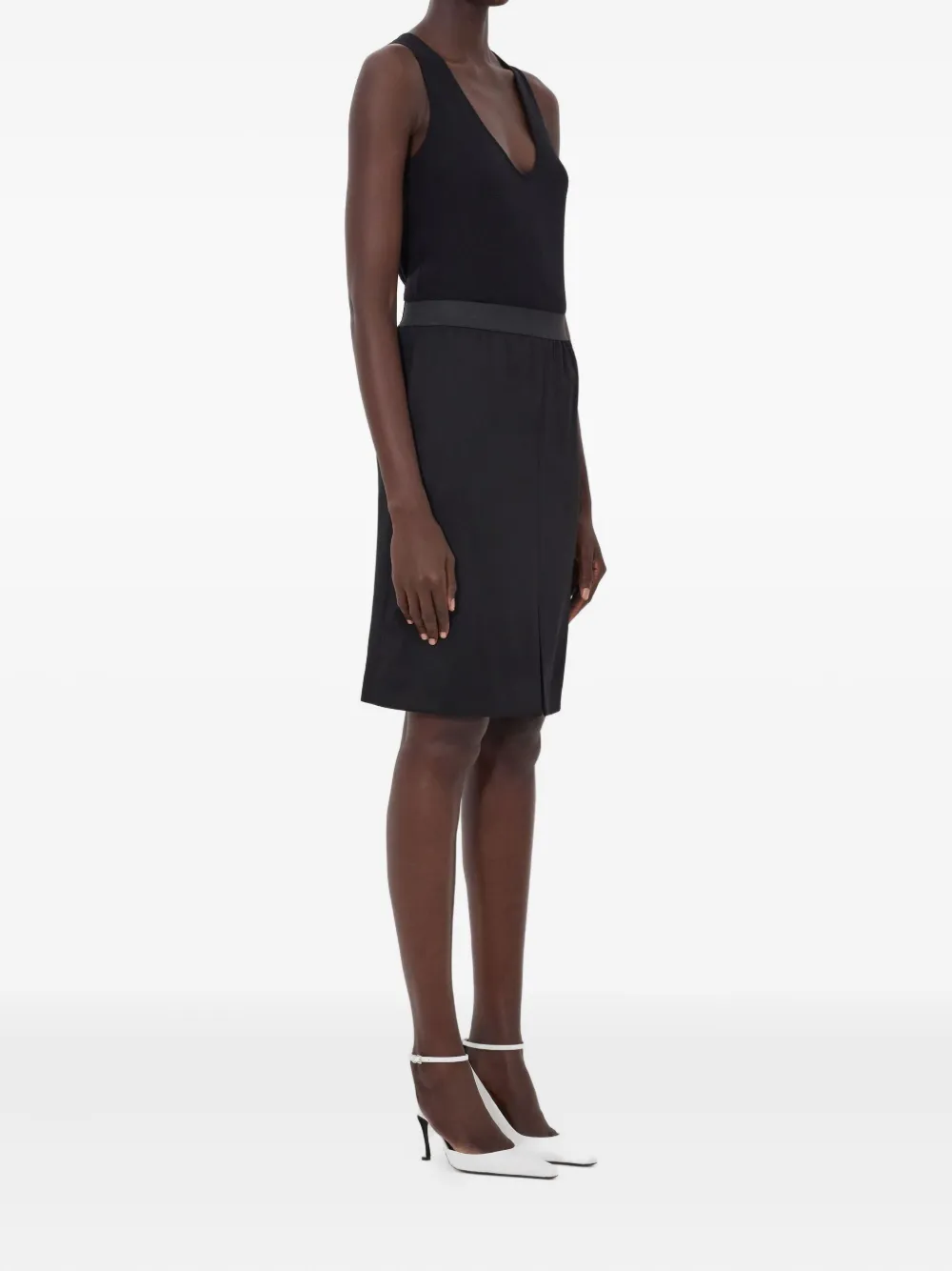  Loulou De Saison Lima Front-vent Midi Skirt - Black 